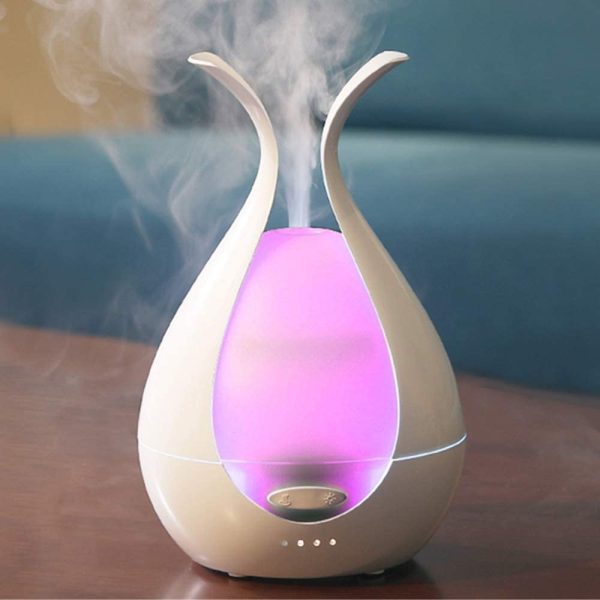 Diffusore di Oli Essenziali, Diffusore di Aromi Ultrasuoni, Umidificatore 200ml, Luce Notturna, Purificatore d'Aria - 14 Colori a LED, Modalit?? sonno e Timer - immagine 5