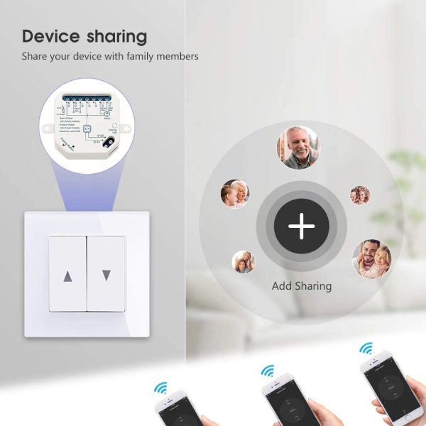 Interruttore Tapparelle WiFi, Modulo Comando per Tapparelle Elettriche, Controllo Vocale con Alexa e Google Home, Controllo App Smart Life, Timer Switch per Persiane Avvolgibili e Tende, 300W - immagine 4