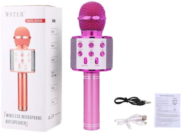 Microfono Karaoke Bluetooth con Altoparlante,Microfono Bluetooth,Microfoni Wireless Disco,Microfono Bambini Senza Fili Adulti, Portatile KTV Karaoke Player per Cantare per Android iOS Smartphone - immagine 4