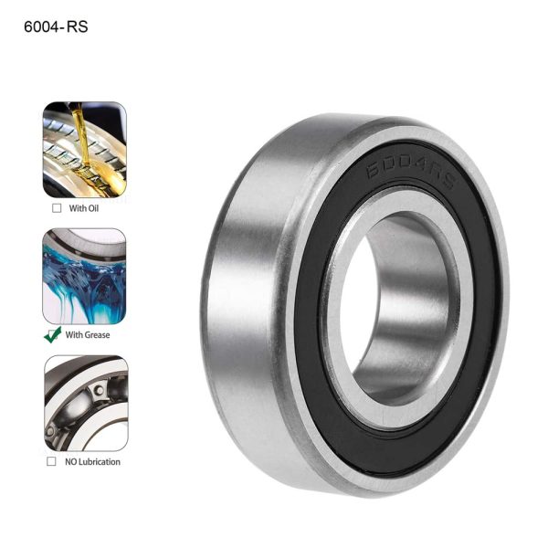 6004-2RS cuscinetti a sfere a gola profonda sigillati , Deep Groove Ball Bearings, cuscinetti a sfere radiali a fila singola, (20 x 42 x 12 mm)[5 Pcs] - immagine 4