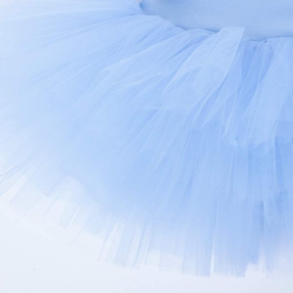 Bezioner Ragazza Tutu per Danza Body da Balletto Leotard Vestito Ginnastica Manica Corta - immagine 3