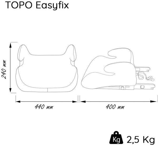 Rialzo per seggiolino per bambini NANIA TOPO EASYFIX gruppo 3 (22-36kg) - produzione francese 100% - London - immagine 4