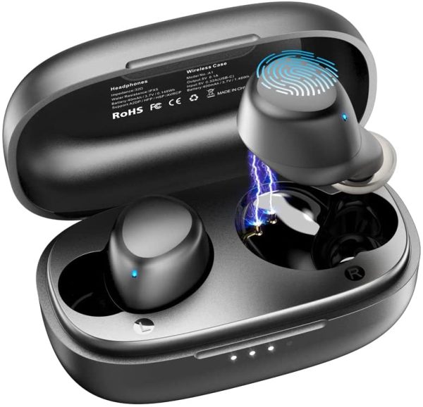 A1 Mini Wireless Auricolari Bluetooth 5.3 in Ear Cuffie leggere Microfono incorporato Cuffie con connessione a lunga distanza Immersive Premium Sound (Compatibili per l'orecchio piccolo), Nero - immagine 3