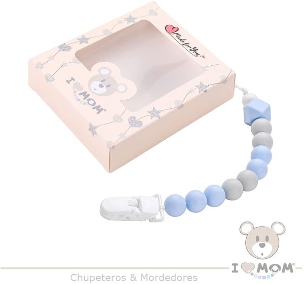 ARTESTAR Catenella Portaciuccio Porta Ciuccio Neonato Silicone Dentizione Massaggiagengive Catenella Ciuccio, Catena Ciuccio Ragazzo Ragazze Baby Shower Regali (Blu) - immagine 3