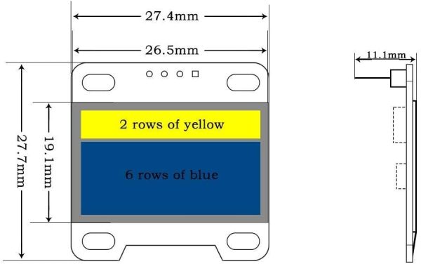 0.96 pollici Modulo OLED 12864 128x64 Blue White Driver I2C Serial Display Board auto-luminoso per Arduino Raspberry PI - immagine 5