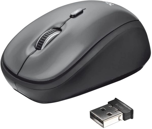 Yvi Mouse Wireless, Mause Senza Filo, 800/1600 DPI, Ottico, 8m di Portata Wireless, Microricevitore USB Riponibile, Ambidestro, PC/Laptop/Portatile/Mac/Chromebook - Grigio - immagine 5