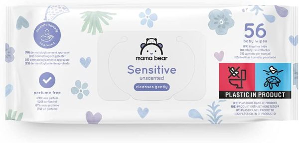 Marchio Amazon - Mama Bear Sensitive Salviette umidificate per beb?? - 6 confezioni x 56 salviette (336 pezzi)