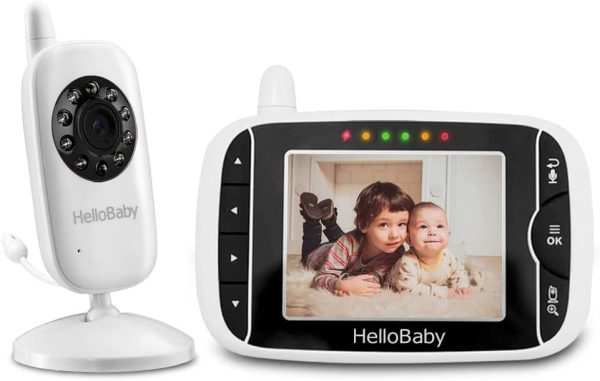 Baby Monitor, HelloBaby HB32 Visione Notturna Monitoraggio della Temperatura e 2 vie Citofono Sistema