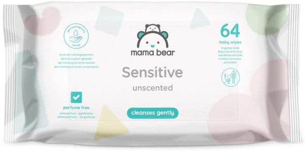 Marchio Amazon - Mama Bear Sensitive Salviette umidificate per beb?? - 12 confezioni x 64 salviette (768 pezzi) - immagine 2