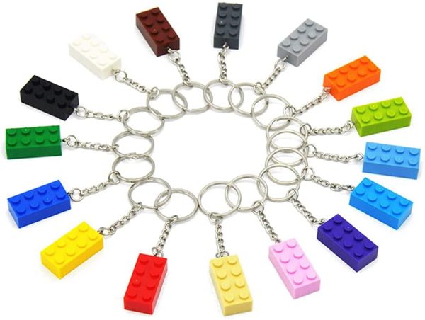 16 Pezzi Portachiavi in Mattoncini, Portachiavi da Costruzione, Portachiavi in Mattoncini Lego, per Feste di Compleanno per Bambini, Sacchettini per Feste, Ricompense per Bambini, Multicolor - immagine 9