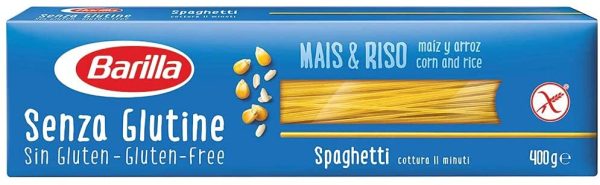 Barilla Pasta Spaghetti N.5 senza Glutine, Pasta Lunga di Mais Bianco, Mais Giallo e Riso Integrale, 400g