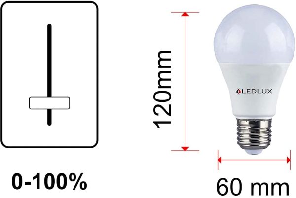 Lampadina Led Dimmerabile E27, 12W 1050 Lumens, Dimmerabile Con Triac Dimmer e Regolatore Tradizionale, Confezione da 2 Pezzi, Bianco Caldo,Bianco Neutro,Bianco Freddo (3000K) - immagine 6