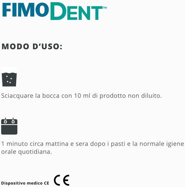 Fimodent Collutorio - Clorexidina 0.20% con SPDD (Sistema Protezione Discromie Dentali) e gradevole gusto menta - Trattamento antiplacca e antibatterico prolungato - 1000mL con dispenser