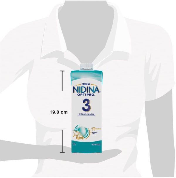 Nestl?? Nidina 3, Latte liquido per la crescita, Da 12 mesi, Confezione da 8 x 1 L - immagine 3