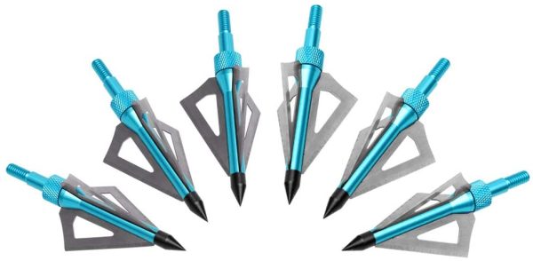 siwetg Broadheads - 6 punte a vite con arco, 100, grana 100, con 3 lame a vite e punte di freccia - immagine 7