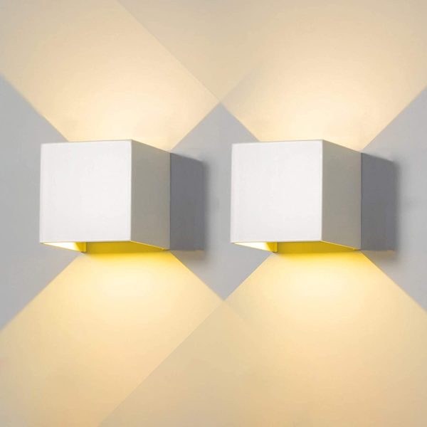 2 Pezzi Applique da Parete Esterno LED Lampada da Parete Interno Moderno Bianco 6W 3000K Bianco Caldo IP65 Impermeabile Lampade Muro Quadrata Alluminio su e Gi?? Regolabile Design Facile da Installare - immagine 7