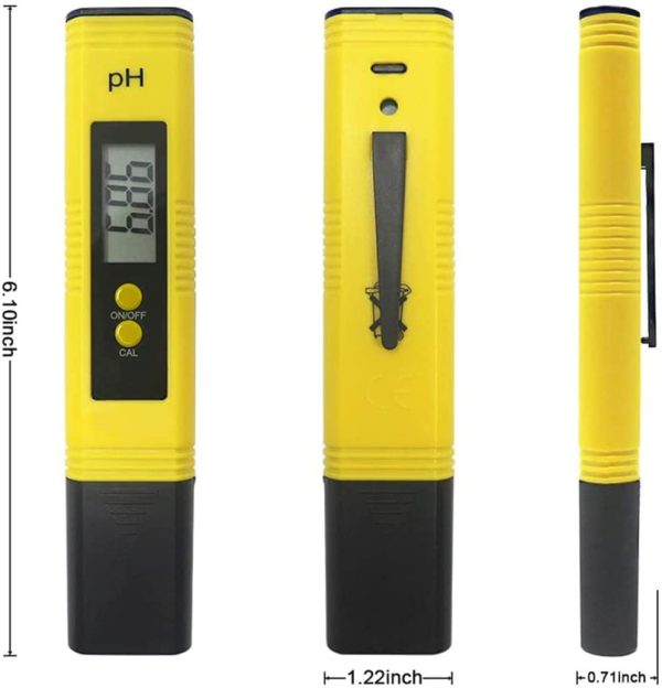 RUIZHI - Misuratore di pH digitale, misuratore di pH di 0,01 PH ad alta precisione, con intervallo di misurazione 0-14 PH per uso domestico, piscina e acquario, con ATC - immagine 5