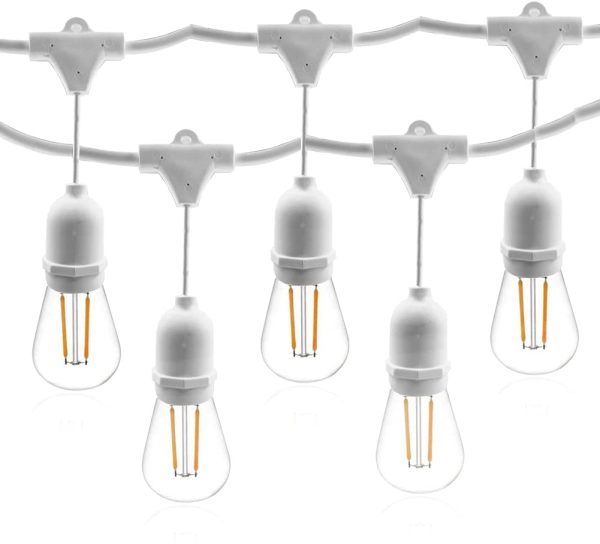 Catena di Lampadine  Catene Luminose LED catenaria 10 metri proungabile con 10 portalampada E27 lampadine non incluse (10M-BIANCO) - immagine 5