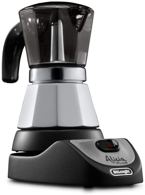 Alicia PLUS EMKM4.B Caffettiera Moka Elettrica 2-4 Tazze, 450 W, Nero/Argento - immagine 2