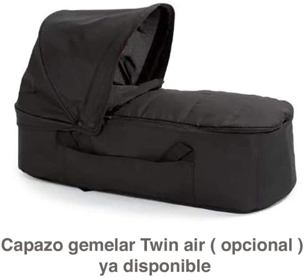 Babify Twin Air Passeggino gemellare leggero e compatto, omologato fino a 22 kg, Soft Grey - immagine 3