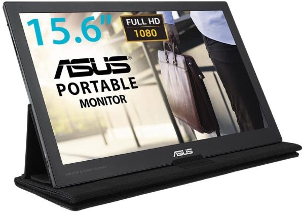 MB169C+ Monitor Portatile, 15.6", FHD (1920x1080), IPS, USB Type-C, Flicker Free, Filtro Luce Blu, QuickFit Virtual Scale, GamePlus, Custodia Smart Case, Peso 800g, Nero