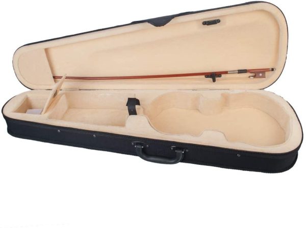 Hbaebdoo Custodia per Violino 4/4 Dimensioni Professionale Forma Triangolare Custodia Rigida per Violino Parti Interne di Violino Gialle - immagine 6