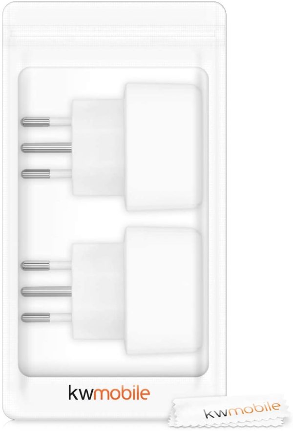 kwmobile Adattatore da Viaggio Svizzera Tipo J - 2x Adattatori da Presa Schuko EU a Spina Tipo-J - Travel Plug Adapter Maldive Madagascar - Bianco