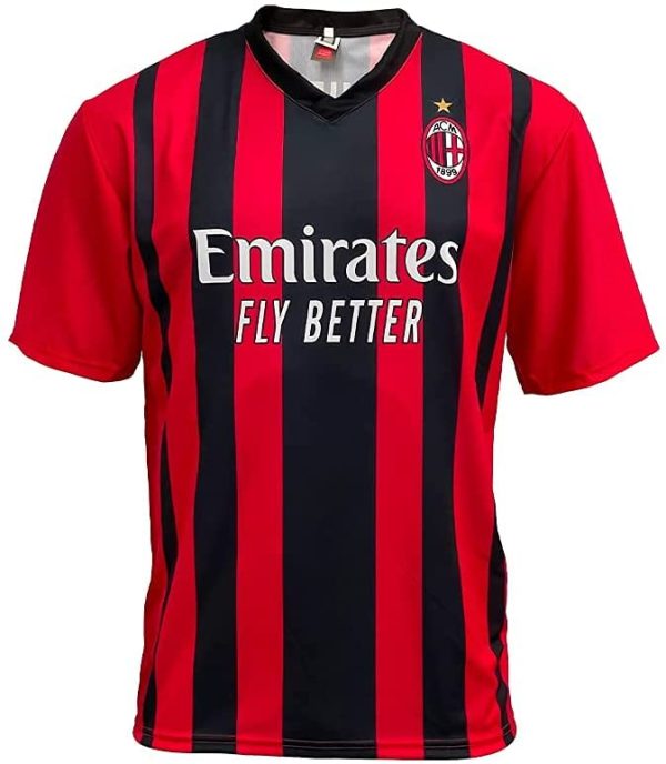 ZeroPlayer Maglia Milan Zlatan Ibrahimovic 11 Home 2021 2022 Replica Ufficiale (Taglia 2 4 6 8 10 12 Anni Bambino Ragazzo) (Taglia S M L XL XXL Adulto) Rosso, Nero, 100% Poliestere - immagine 5