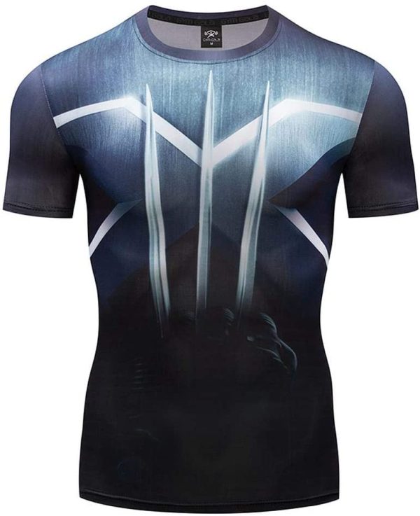 T-Shirt da Uomo Stampa 3D Tempo Libero Manica Corta Eroe Marvel Ghiottone per Movimento Fitness Wolverine-S - immagine 5