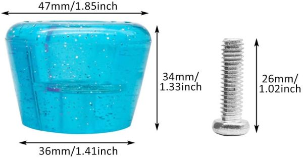 QOTSTEOS 2 Pezzi fermapiedi universali in Gomma PU per Pattini a rotelle con Viti per Pattini a rotelle con Tappo per fermapiedi in Gomma - immagine 2