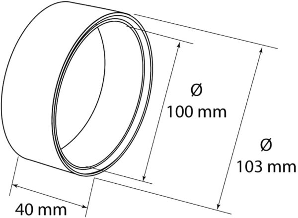 CG100B CG100B-Y Giunto in ABS per Aerazione Canalizzata, 100 mm, Bianco, ?