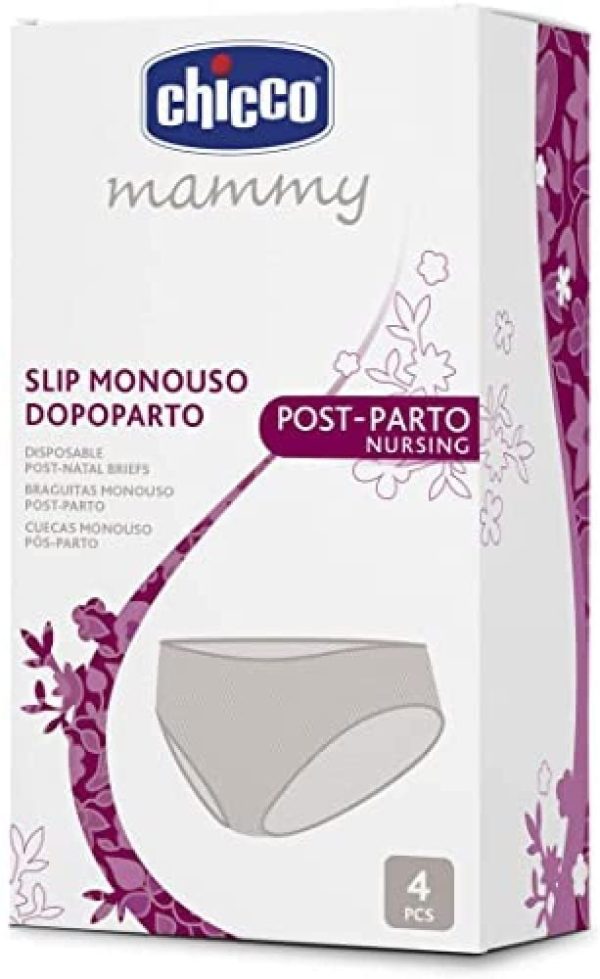 Chicco Slip Monouso Dopoparto in Tessuto Non Tessuto, Beige