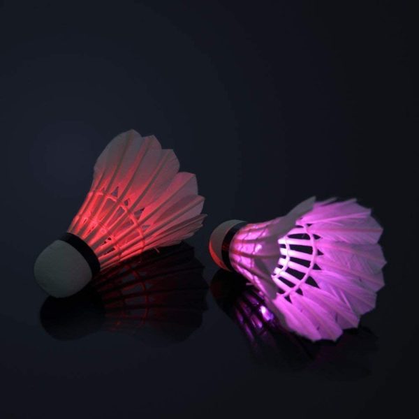 Badminton Volano Luminoso Quattro Colori Adatti per Giocare a Badminton Durante la Notte 4 PCS Rosso Verde Blu e Multicolori - immagine 4