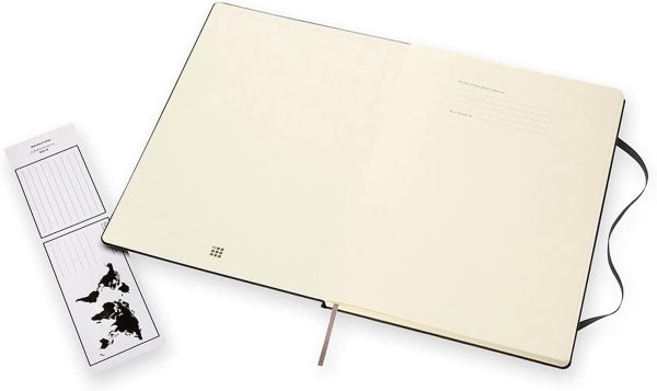 Classic Notebook, Taccuino con Pagine Bianche, Copertina Rigida e Chiusura ad Elastico, Formato A4 21 x 29.7 cm, Colore Nero, 192 Pagine - immagine 6