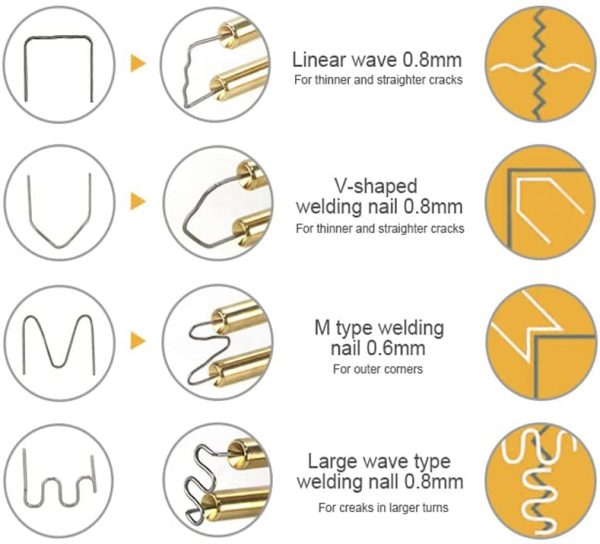 Saldatrice per Plastica, Cucitrice a Caldo Saldatura Plastica Kit con 400 Graffette per la Riparazione Plastiche dei Paraurti, Carene - Saldatrice / Saldatore Ripara Plastica - immagine 3