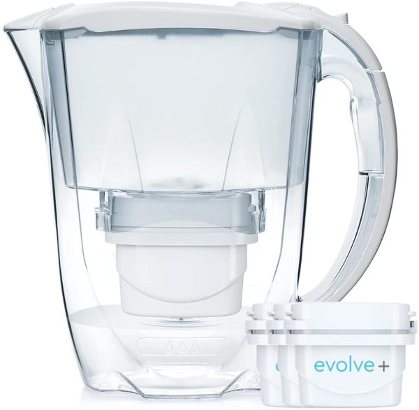 Aqua Optima Caraffa Filtrante Oria, capacit?? di 2,8 litri, con fornitura di 3 mesi (3 x 30 giorni) di cartucce filtranti per acqua Evolve+, con tecnologia di filtrazione a 5 fasi a flusso rapido - immagine 4