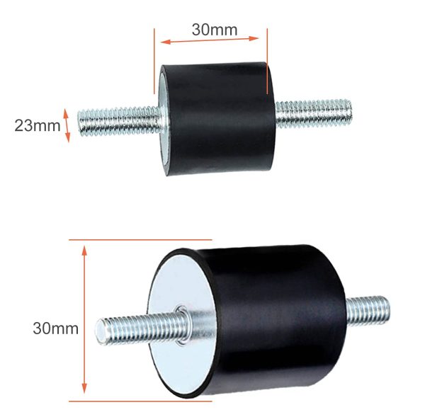 Antivibranti in Gomma M8, 4 Pezzi Supporti Gomm Antivibrazione Silent Block M8 Isolatore in Gomma Antivibrazione per Barche Automatiche Silentblock (M8 x 23, 30 x 30) - immagine 6