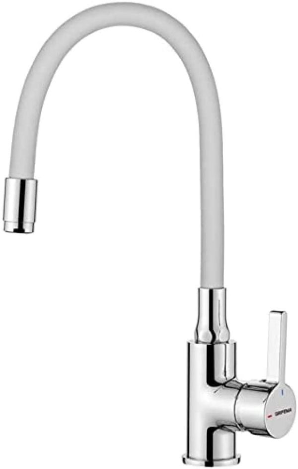 GRIFEMA GRIFER??A DE COCINA-G4002-3 Rubinetto da Cucina Bianco con Beccuccio Universale Girevole, Miscelatore per Cucina (G3/8 Pollici), Cromo - immagine 4