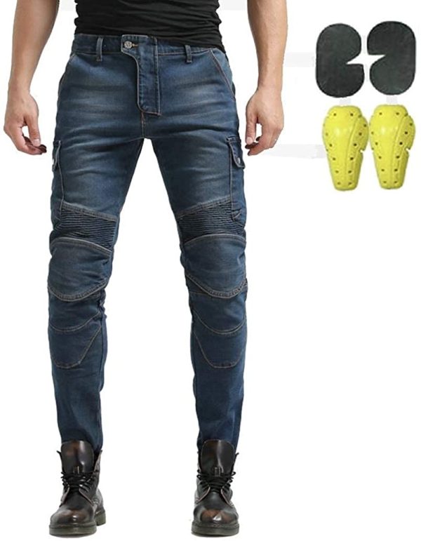 CBBI-WCCI Uomo Moto Biker Jeans Rinforzato Protezione Pantaloni Linning Includono Armature Motorcycle Pants - immagine 5