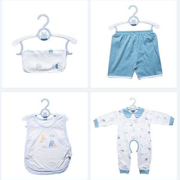 Grucce Appendiabiti per Bambini, Appendini Impilabili con Gancio a Forma di Orsetto, Antiscivolo per Vestiti per Vambini Guardaroba Salvaspazio per Unisex Bambino Neonati Set di 20 (giallo&bianco) - immagine 5