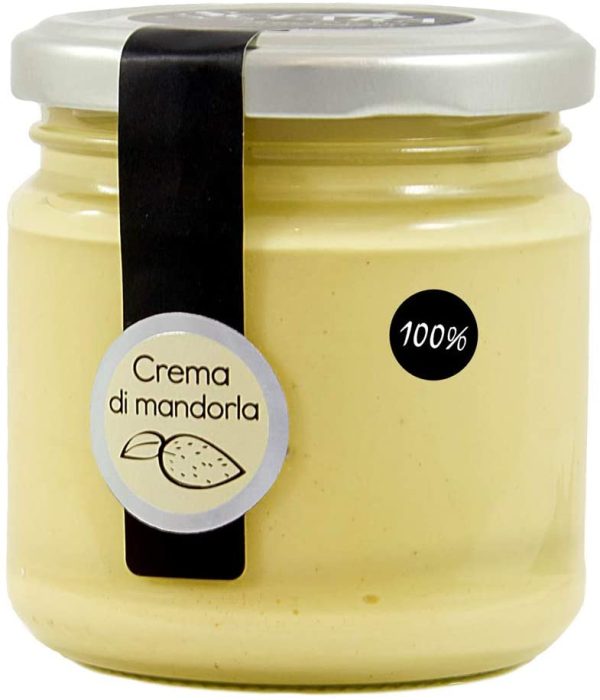 SCIARA - Crema 100% Mandorla. Crema di Mandorla naturale e genuina. Senza zucchero, senza lattosio, senza glutine. Pasta pura di mandorla. Da spalmare o per gelati e prodotti di pasticceria. - immagine 5