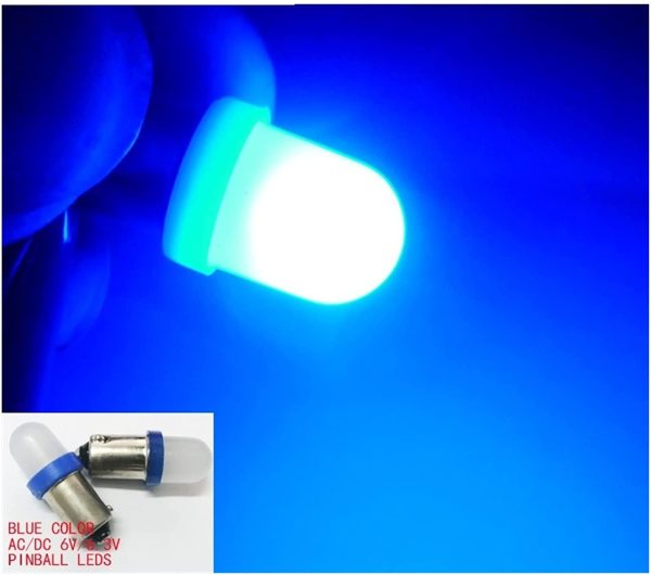 PINGPANG 100 Pz. BA9S T4W # 44# 47 Base con BREDED LEN Vari Colori Disponibili Non Polarit?? AC DC 6V 6.3V Lampade A LED della Macchina del Gioco del Flipper (Emitting Color : Blue) - immagine 7