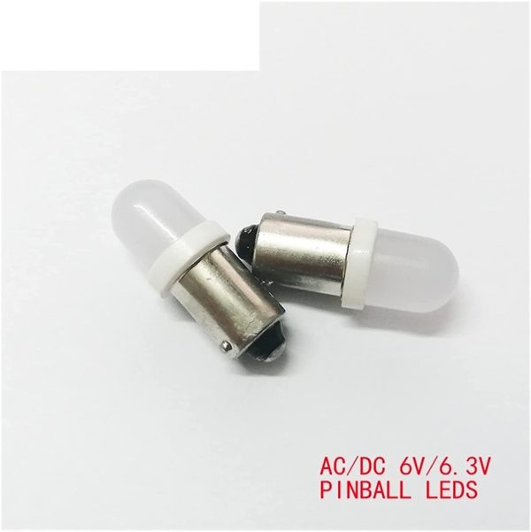 PINGPANG 100 Pz. BA9S T4W # 44# 47 Base con BREDED LEN Vari Colori Disponibili Non Polarit?? AC DC 6V 6.3V Lampade A LED della Macchina del Gioco del Flipper (Emitting Color : Blue) - immagine 5