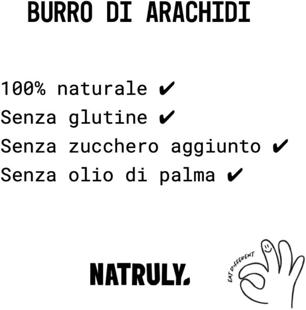 NATRULY Burro di Arachidi Naturale Senza zucchero, Senza Glutine e Senza Olio di Palma - 100% Naturale, 100% Vegan -Confezione 2x500g - immagine 6