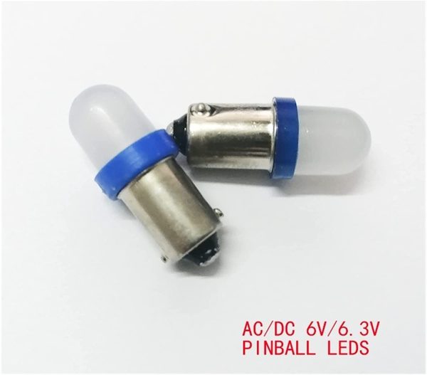 PINGPANG 100 Pz. BA9S T4W # 44# 47 Base con BREDED LEN Vari Colori Disponibili Non Polarit?? AC DC 6V 6.3V Lampade A LED della Macchina del Gioco del Flipper (Emitting Color : Blue)