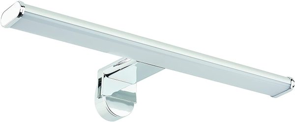 Sylvania - Faretto LED sottile per specchio (fissaggio a innesto, a vite o a clip), 6 W, 540 lm, 840 = 4000 K, IP44, cromato con cavo di collegamento - immagine 2