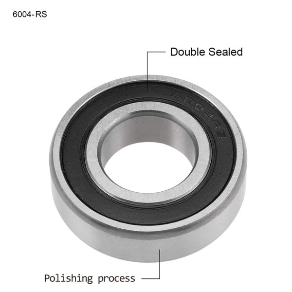 6004-2RS cuscinetti a sfere a gola profonda sigillati , Deep Groove Ball Bearings, cuscinetti a sfere radiali a fila singola, (20 x 42 x 12 mm)[5 Pcs] - immagine 6