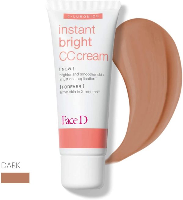 Face D - Cc Cream, Crema Corretrice Del Colore Con Acido Ialuronico E Spf 20, Dark, 40 Millilitro - immagine 6