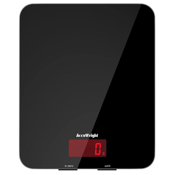 ACCUWEIGHT Bilancia da Cucina Digitale Con Funzione Peso Tara Bilancia Alimenti Elettronica Multifunzione con Display LCD per Pesare Cibo Liquidi Fino a 5 kg / 11 lbs Superficie in Vetro Temperato - immagine 6