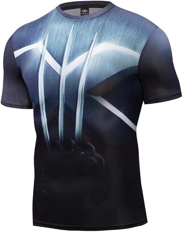 T-Shirt da Uomo Stampa 3D Tempo Libero Manica Corta Eroe Marvel Ghiottone per Movimento Fitness Wolverine-S - immagine 4